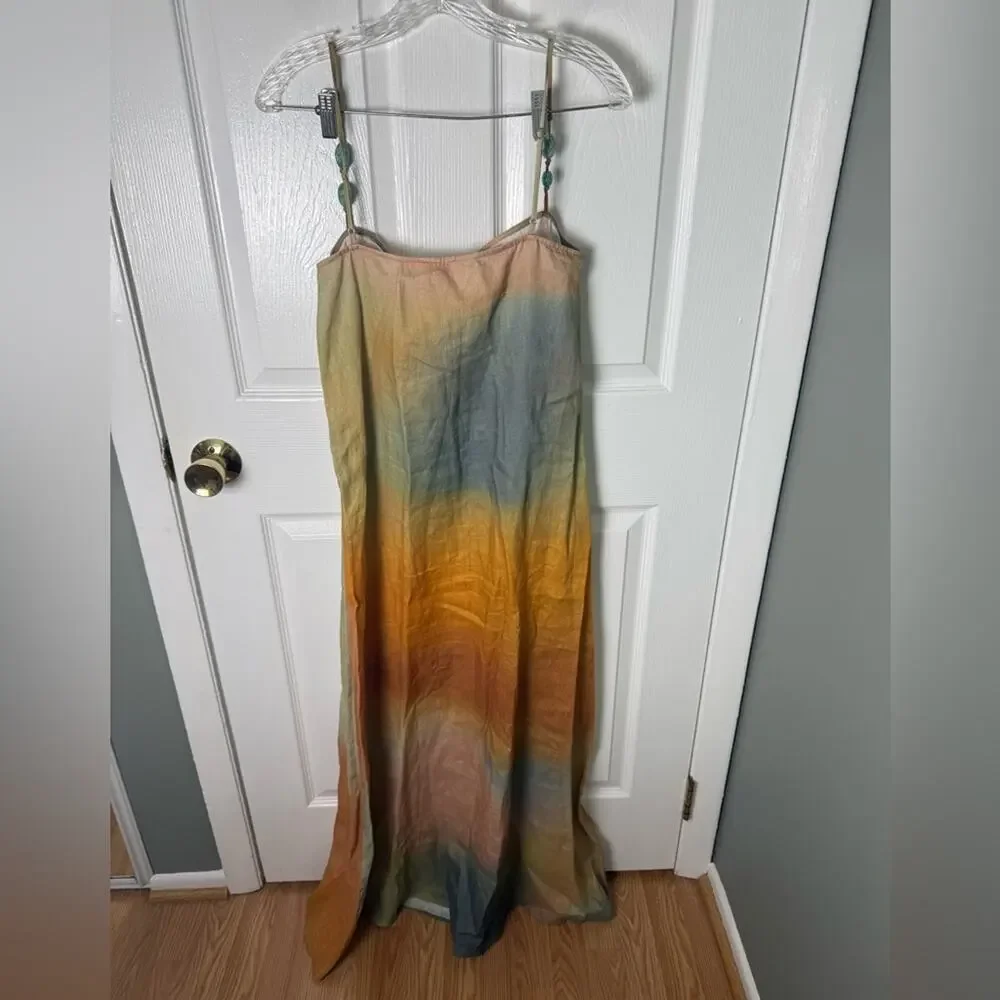 Staud Laura Linen Maxi Dress in Pastel Clouds M - Picture 7 of 12